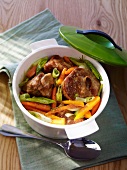 Osso buco of turkey with vegetables