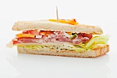 Ham, cheese and tomato sandwich