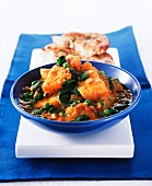 Potatoes with spinach and chickpeas