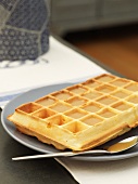 A waffle with caramel and salted butter