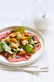 Beef carpaccio with pumpkin (Christmassy)