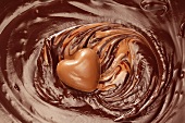A melting chocolate heart