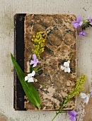 Flowers on old book