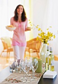 Woman preparing home party