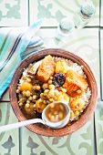 Sweet couscous with dried fruit and pumpkin