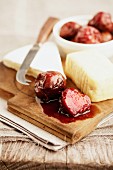 Cheese with preserved plums