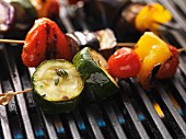 Vegetable skewers on the barbecue