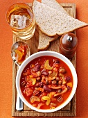 Vegetable casserole with bread