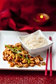 Kung pao (chicken with peanuts, spring onions and chili peppers, China)