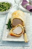 Pork fillet wrapped in filo pastry