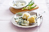 Potato and thyme dumplings with chard