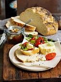 A ploughman's lunch with tomato and cheese (England)