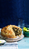 Country-style feta and pasta fillo pie