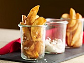 Potato wedges with a peppery dip