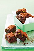 Brownies mit Pistazien und Himbeeren