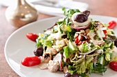 Chopped Salad with Chicken, Olives and Tomato