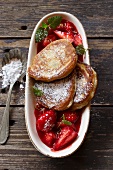 Blinis with strawberries