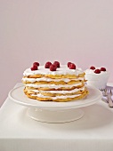 Waffeltorte mit Himbeeren