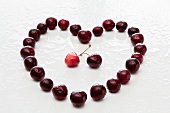A heart made from cherries