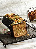 Nut cake with marzipan