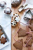Nut and date muffins, mince pies and gingerbread shapes