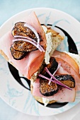 Open Face Fig and Ham Sandwiches