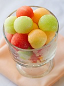 Melon Ball Salad in a Glass; From Above
