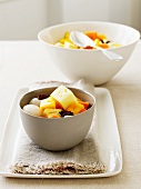 Exotic fruit salad with star anise
