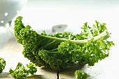 Kale on a chopping board