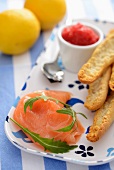 Smoked salmon with caviar