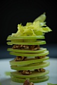 A Waldorf salad with apple, celery and nuts