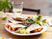 Quesadillas with cheese and tomatoes