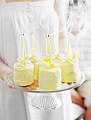 Passion fruit and white chocolate birthday cakes