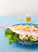 Whole Red Snapper Stuffed with Lemon and Herbs