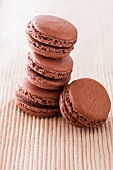 A stack of chocolate macaroons