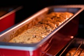 Fruitcakes baking in the oven