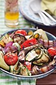 Grilled vegetables in a bowl