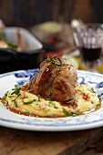 Roast hare with polenta