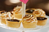 Individual chocolate tarts with meringue top