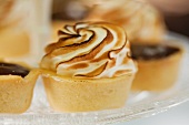 A chocolate tart with meringue top