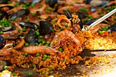 Seafood paella (rice with crustaceans, mussels and fish)