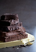 A stack of blocks of cooking chocolate