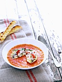 Roasted pepper soup with couscous