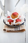 Sponge cakes filled with peach marzipan