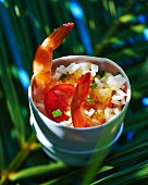 Rice with prawns and tomatoes