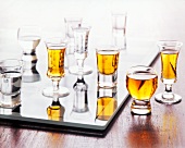 Assorted Shot Glasses with Old Rum