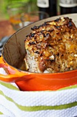 Roasted Pork Roast in an Orange Pan