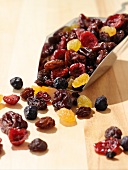 Dried fruits on a scoop