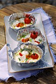 Barbecued feta parcels with tomatoes (Greece)