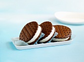 Ice cream sandwiches with vanilla ice cream